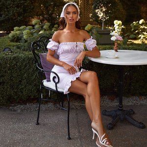 Alamour The Label Suzeta Lilac Gingham Dress